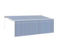 vidaXL Retractable Awning Manual – Adjustable Outdoor Fabric – Blue 350 x 200 cm