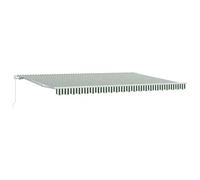 vidaXL Retractable Awning Manual Green and White 500 x 350 cm, Garden and Terrac