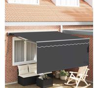 Retractable Awning Grey Anthracite 300x250cm Fabric Aluminium Steel Manual Water