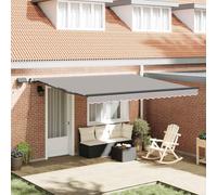vidaXL Retractable Awning Manual Light grey 400 x 300 cm Fabric
