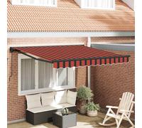 Retractable Awning Orange & Brown 300x250 cm Fabric Manual Wall-Mount UV-Resist