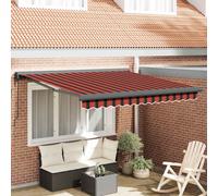 vidaXL Retractable Awning Manual Orange and brown 300 x 250 cm