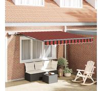 vidaXL Retractable Awning Manual Orange and brown 300 x 250 cm Fabric
