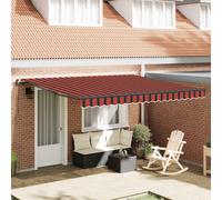 Retractable Awning Orange Brown 400x350cm Polyester Steel Manual Shade Garden XL
