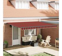 vidaXL Retractable Awning Manual Orange and brown 450 x 350 cm