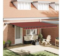 vidaXL Retractable Awning Manual Orange and brown 450 x 350 cm Fabric