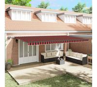 Retractable Awning Manual Orange and brown 600 x 300 cm Fabric
