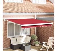 vidaXL Retractable Awning Manual Red 300 x 250 cm Fabric and Metal