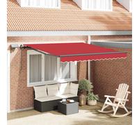 Retractable Awning with LED Strip Lights Manual Fabric Sun Shade Patio vidaXL
