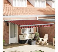 vidaXL Retractable Awning Manual Red and Black 350 x 250 cm Fabric