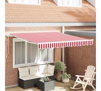 vidaXL Retractable Awning Manual Red and white 350 x 250 cm Fabric