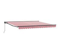 Retractable awning 4x3m Red & White Aluminium & Fabric Wall-Mounted Manual/RC