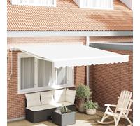 vidaXL Retractable Awning Manual White 350 x 250 cm Fabric