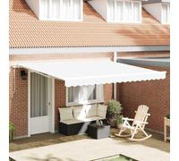 vidaXL Retractable Awning Manual White 400 x 350 cm Fabric. Metal