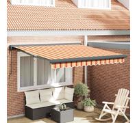 vidaXL Retractable Awning Manual Yellow and orange 300 x 250 cm