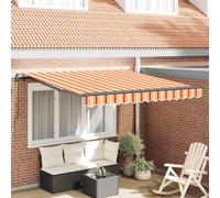 vidaXL Retractable Awning Manual Yellow and Orange 350 x 250 cm