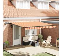 Retractable Awning Manual Yellow and orange 400 x 300 cm Fabric