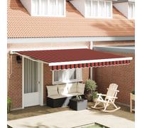 vidaXL Retractable Awning Manual Yellow and Orange 400 x 350 cm