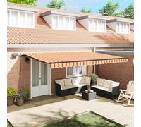 Retractable Awning Manual Yellow and orange 500 x 350 cm Fabric