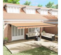 Retractable Awning Manual Yellow and orange 600 x 300 cm Fabric