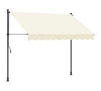 vidaXL Retractable Awning Privacy Screen Cream 250x150 cm Fabric and Steel
