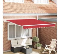 vidaXL Retractable Awning Red 350 x 250 cm Polyester and Aluminium, Garden and T