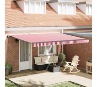 vidaXL Retractable Awning Red and White 450 x 300 cm