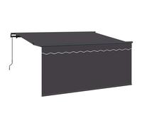 vidaXL Retractable Awning Retractable Anthracite 300 x 200 cm Fabric, Aluminium