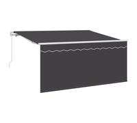 vidaXL Retractable Awning Retractable Anthracite 300 x 200 cm Fabric, Garden Awn