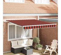 vidaXL Retractable Awning Retractable Orange and Brown 300 x 250 cm