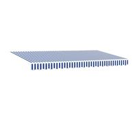 vidaXL Retractable Awning Retractable Striped Blue 350 x 200 cm Fabric, Garden a