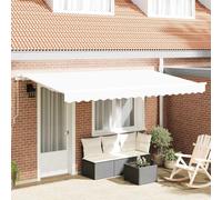 vidaXL Retractable Awning White 400 x 200 cm Polyester and Aluminium