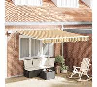 Manual Retractable Awning Shelter Outdoor Awning Folding Arm with LED vidaXL