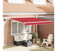 Retractable Awning with LED Strip Lights Fabric and Steel Garden Shade vidaXL