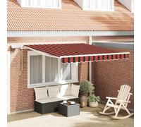 Retractable Awning 300x250cm Orange & Brown Polyester PU Coated Aluminium Frames