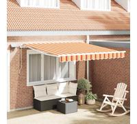 vidaXL Retractable Awning with Yellow and orange 300 x 250 cm Fabric