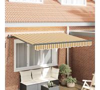 vidaXL Retractable Awning Yellow and Grey 250 x 200 cm Fabric