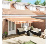 vidaXL Retractable Awning Yellow and Orange 500 x 350 cm