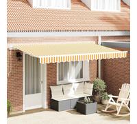vidaXL Retractable Awning Yellow and White 400 x 200 cm