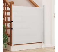 (white, 102,5 x 125 cm) vidaXL Retractable Pet Gate Safety Baby Dog Gate Stair Gate Dog Barrier Fence