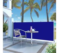 vidaXL Retractable Side Awning 120 x 300 cm Blue UK HOT