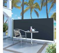 vidaXL Retractable Side Awning 140 x 300 cm Black UK