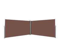 vidaXL Retractable Side Awning 160x600cm Brown Privacy Windscreen Sunshade