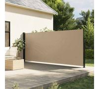 Retractable Side Awning Beige 160x600 cm 100% Polyester PU Coated Privacy Screen