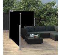 vidaXL Retractable Side Awning Black 100x600 cm UK HOT