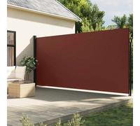 Retractable Side Awning Brown 200x500 cm 100% Polyester PU Coating Privacy Area