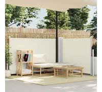 vidaXL Retractable Side Awning Cream 120x1000cm Garden Screen Sunshade Shelter