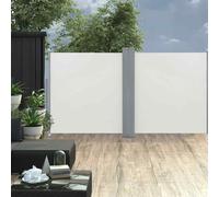 vidaXL Retractable Side Awning Cream 120x600 cm UK HOT