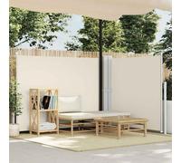 vidaXL Retractable Side Awning Cream 140x600cm Garden Screen Sunshade Shelter