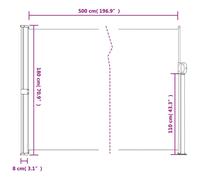vidaXL Retractable Side Awning Outdoor Privacy Screen Anthracite 180x500 cm